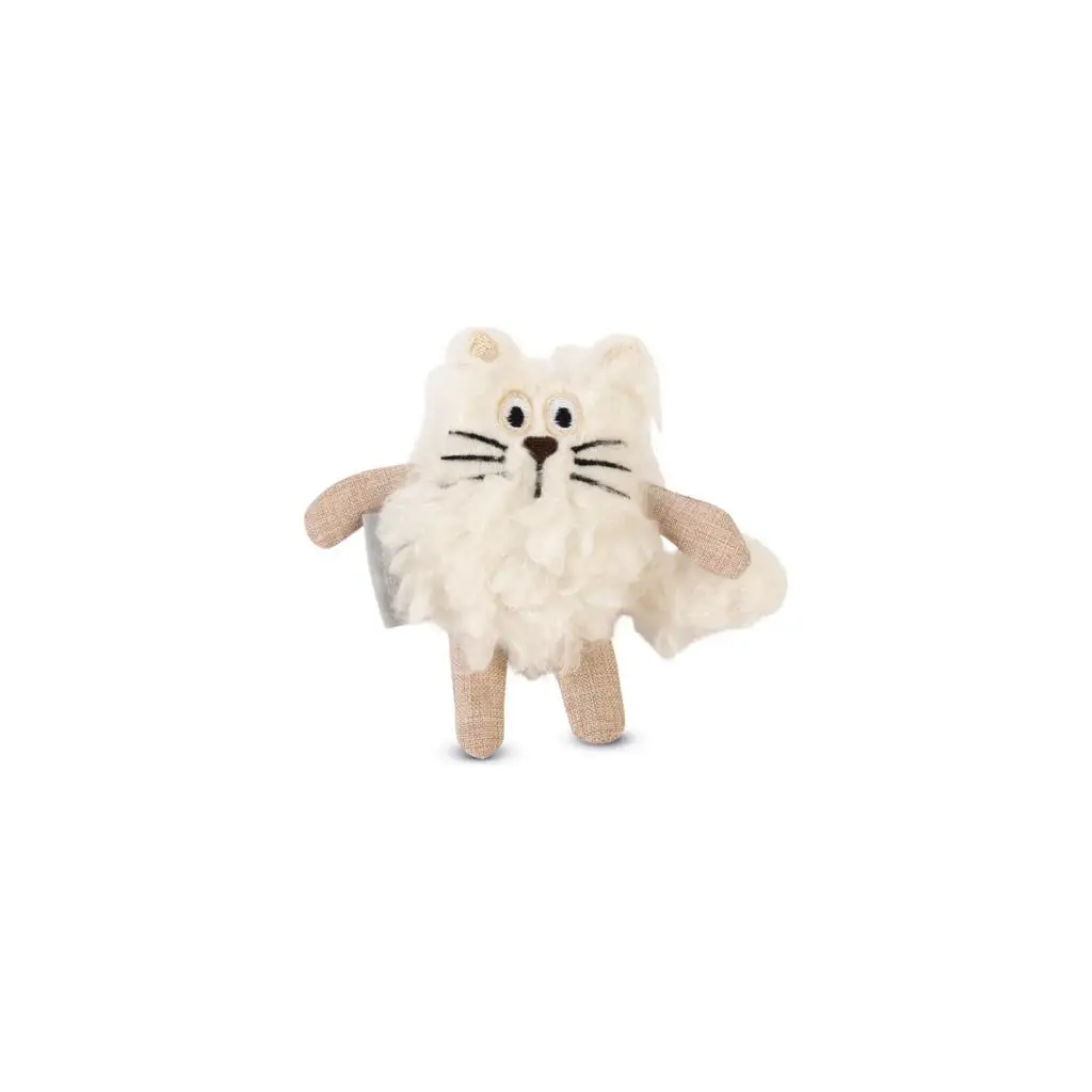 Beeztees Kedi Oyuncağı, Kedi, Peluş, Beyaz, 15X10X3CM