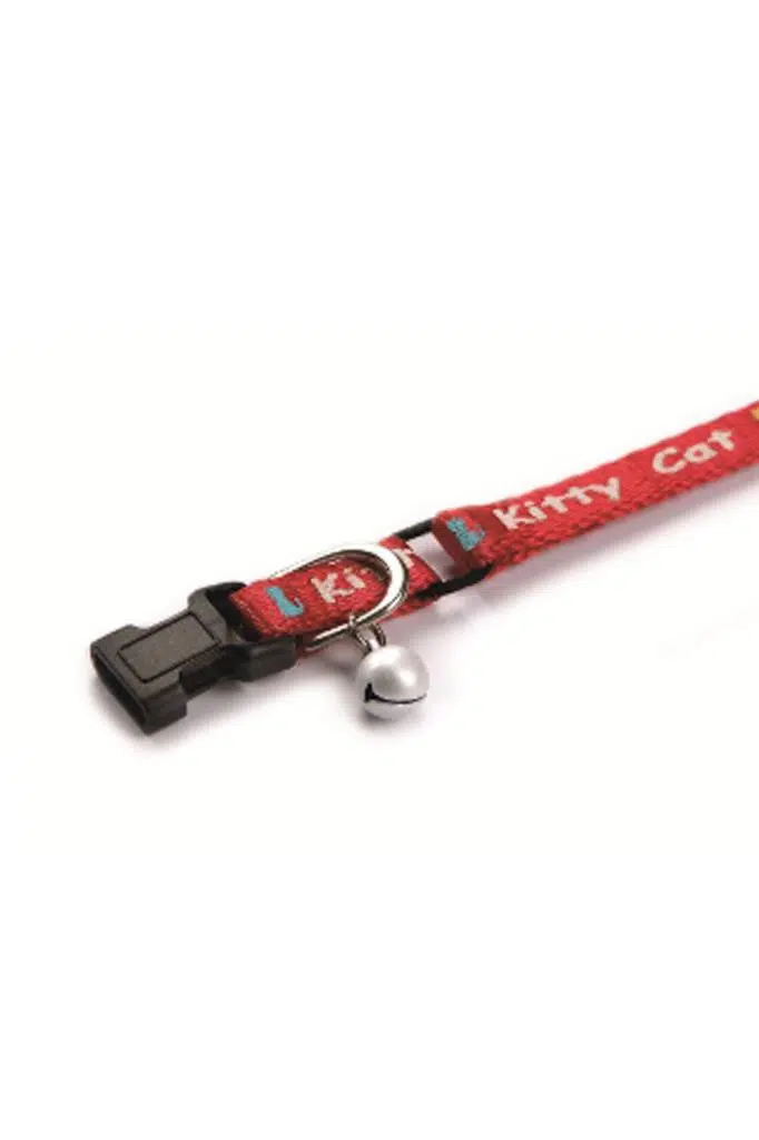 Beeztees Yavru Kedi Boyun Tasması, Zilli, Kırmızı, 17,5-23cm