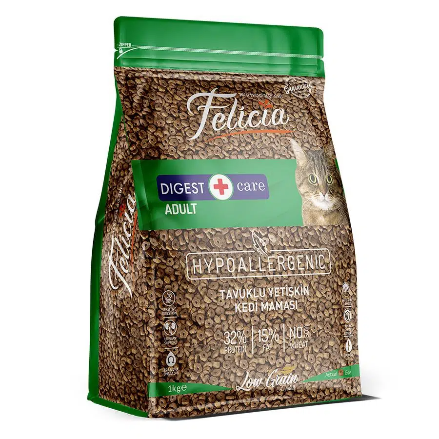 Felicia Az Tahıllı 1 Kg Yetişkin Tavuklu Kedi Maması HypoAllergenic Skt:07/2027