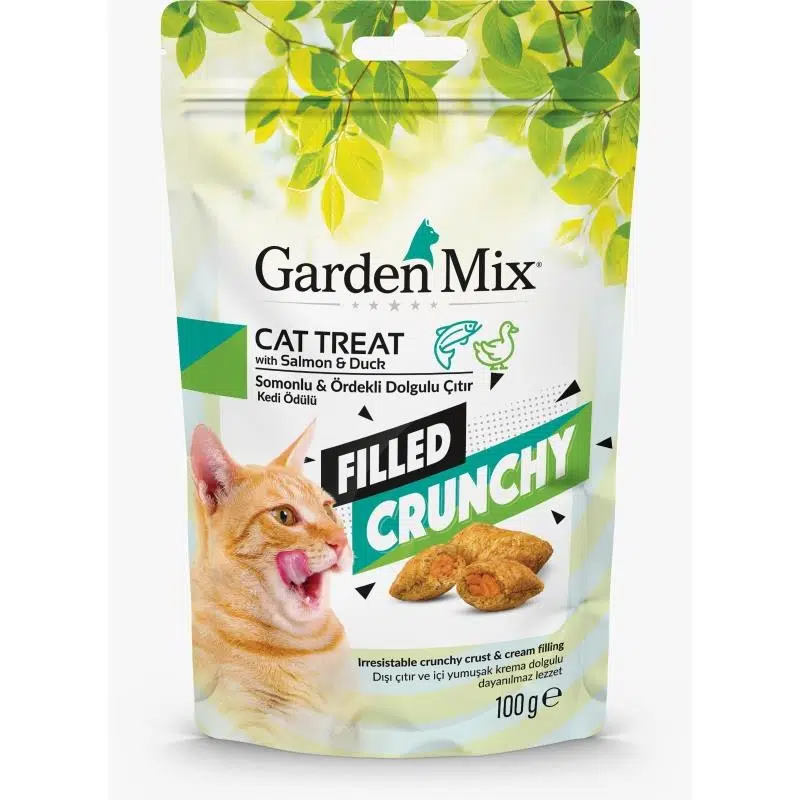 Gardenmix Somonlu Ve Ördekli İçi Dolgulu Kedi Ödül 100 Gr Skt: 01/2028