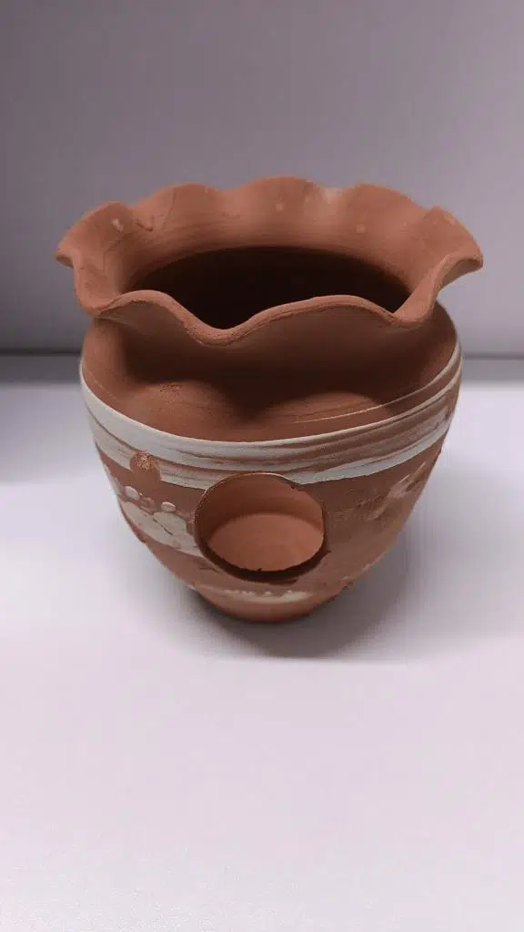 Netx Çömlek Büyük Vatoz Küpü 14x13 Cm Çiçek Desen Akvaryum Dekoru 