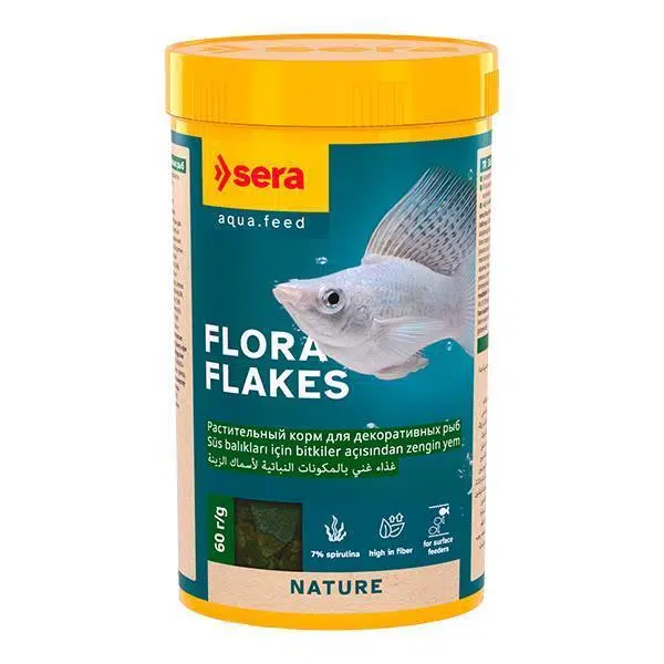Sera Flora Flakes Nature 250 ml 60 g Skt: 12/2028 Orjinal Kutusunda Bitkisel Pul Balık Yemi